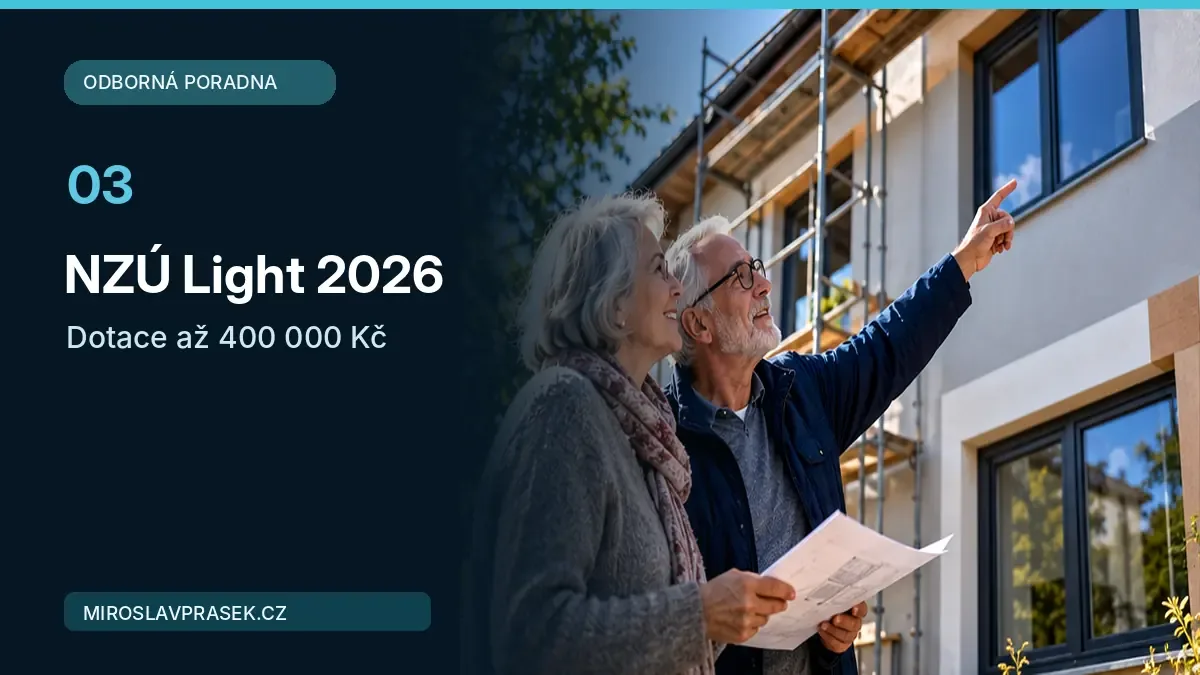 Starší manželé sledují probíhající zateplení rodinného domu s novými okny